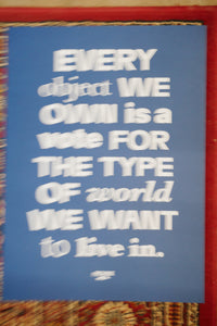 Provide's Manifesto Art Print, printed on sapphire blue Colorplan 350gsm paper.