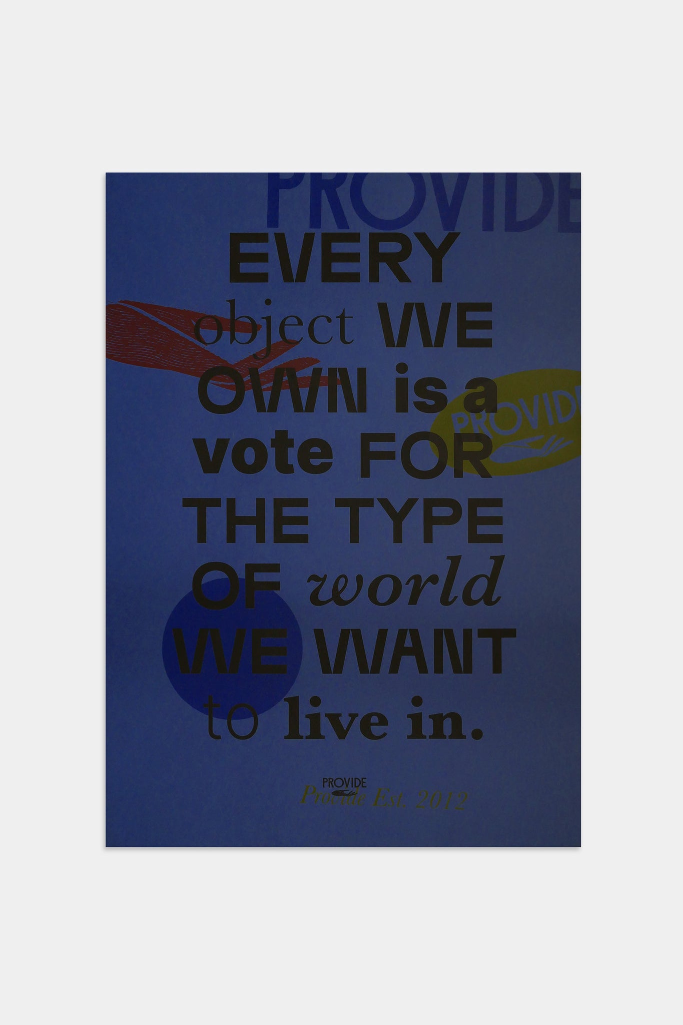 Provide's collage Manifesto Art Print, printed on blue sapphire Colorplan paper, using multiple inks.